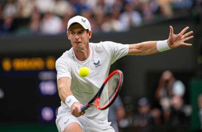 Tennis - Wimbledon Championship 2023 - Day 2 LONDON, ENGLAND - Tuesday, July 4, 2023: Andy Murray (GBR) in action against Ryan Peniston (GBR) during the Gentlemen s Singles 1st Round match on Day Two of The Championships Wimbledon 2023 at the All England Lawn Tennis and Croquet Club. LONDON All England Lawn Tennis and Croq GREATER LONDON ENGLAND  Copyright: xKirstenxHolstx P2023-07-04-Wimbledon_Day_2-12