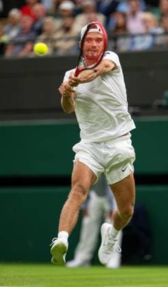 Tennis - Wimbledon Championship 2023 - Day 2 LONDON, ENGLAND - Tuesday, July 4, 2023: Tomas Machac (CZE) in action against Cameron Norrie (GBR) during the Gentlemen s Singles 1st Round match on Day Two of The Championships Wimbledon 2023 at the All England Lawn Tennis and Croquet Club. LONDON All England Lawn Tennis and Croq GREATER LONDON ENGLAND  Copyright: xKirstenxHolstx P2023-07-04-Wimbledon_Day_2-34
