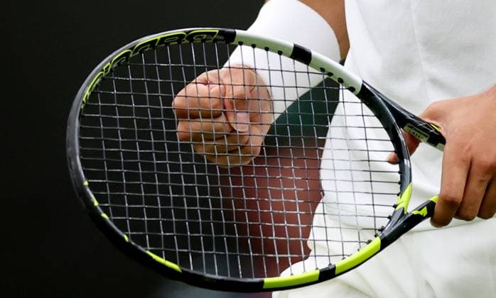 (230705) -- LONDON, July 5, 2023 -- Carlos Alcaraz of Spain celebrates during the men s singles first round match against Jeremy Chardy of France at Wimbledon Tennis Championships in London, Britain, July 4, 2023. ) (SP)BRITAIN-LONDON-TENNIS-WIMBLEDON-DAY 2 LixYing 