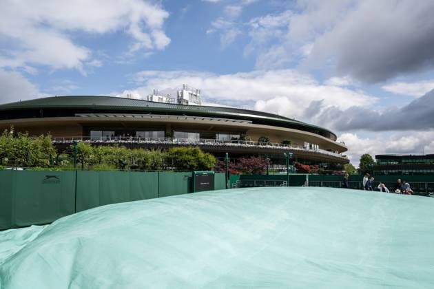 230705 View of court 14 and no 1 court in the background during day 3 of Wimbledon on July 5, 2023 in London Photo Jesper Zerman BILDBYRAN COP 234 JZ0391 tennis wimbledon day 3 bbeng  Copyright: JESPERxZERMAN BB230705JZ003