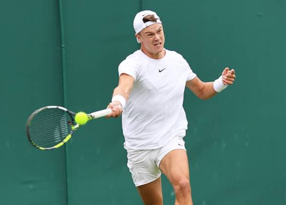 TENNIS - Wimbledon 2023 LONDON,ENGLAND,05.JUL.23 - TENNIS - ATP, Tennis Herren World Tour, Wimbledon, Grand Slam. Image shows Holger Rune (DEN).  GEPAxpictures xAlanxGrieves