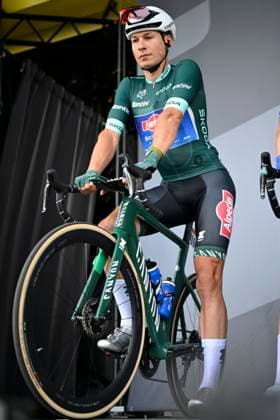 LARUNS, FRANCE - JULY 05 : Philipsen Jasper (BEL) of Alpecin-Deceuninck during stage 5 of the 110th edition of the Tour de France 2023 cycling race, a stage of 165 kms with start in Pau and finish in Laruns on July 05, 2023 in Laruns, France, 05 07 2023 ( Motordriver Kenny Verfaillie - Tour de France 2023 - Stage 05 PhotoNews Panoramic 