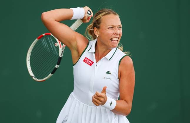 Mandatory Credit: Photo by Ella Ling Shutterstock (13995906f) Anett Kontaveit during her first round match. The 27-year-old Estonian player has announced that she will retire after the tournament due to a back injury. Wimbledon Tennis Championships, Day 3, The All England Lawn Tennis and Croquet Club, London, UK - 05 Jul 2023 Wimbledon Tennis Championships, Day 3, The All England Lawn Tennis and Croquet Club, London, UK - 05 Jul 2023  Copyright: xEllaxLing Shutterstockx 13995906f