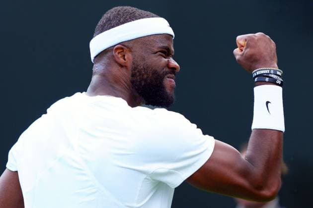 Mandatory Credit: Photo by Javier Garcia Shutterstock (13995913ch) Frances Tiafoe during his first round match Wimbledon Tennis Championships, Day 3, The All England Lawn Tennis and Croquet Club, London, UK - 05 Jul 2023 Wimbledon Tennis Championships, Day 3, The All England Lawn Tennis and Croquet Club, London, UK - 05 Jul 2023  Copyright: xJavierxGarcia Shutterstockx 13995913ch