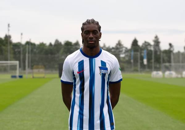 Kelian Nsona Hertha BSC Hertha BSC 2 Bundesliga, Porträttermin 2023 2024, 05 07 2023, Copyright: xSebastianxRäppold MatthiasxKochx