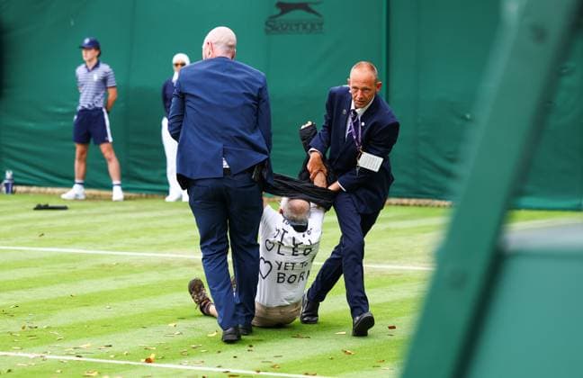 Tennis, Wimbledon, Day 3, Just Stop Oil Protest Interrupts Match