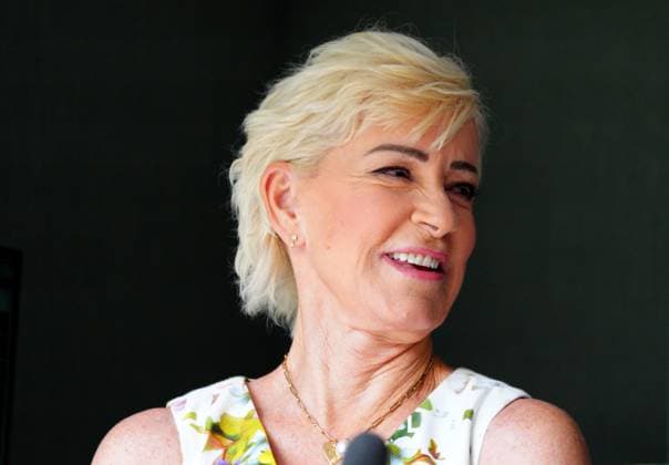 Mandatory Credit: Photo by Javier Garcia Shutterstock (13995913da) Chris Evert commentating on Centre Court Wimbledon Tennis Championships, Day 3, The All England Lawn Tennis and Croquet Club, London, UK - 05 Jul 2023 Wimbledon Tennis Championships, Day 3, The All England Lawn Tennis and Croquet Club, London, UK - 05 Jul 2023  Copyright: xJavierxGarcia Shutterstockx 13995913da