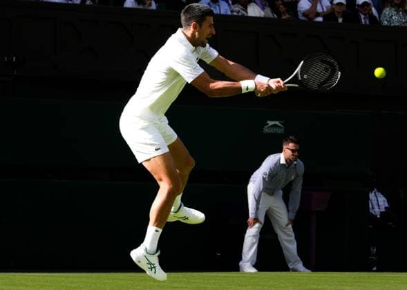Mandatory Credit: Photo by Dave Shopland Shutterstock (13995910ga) Novak Djokovic during his second round match Wimbledon Tennis Championships, Day 3, The All England Lawn Tennis and Croquet Club, London, UK - 05 Jul 2023 Wimbledon Tennis Championships, Day 3, The All England Lawn Tennis and Croquet Club, London, UK - 05 Jul 2023  Copyright: xDavexShopland Shutterstockx 13995910ga