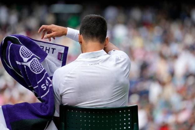 Mandatory Credit: Photo by Dave Shopland Shutterstock (13995910gz) Novak Djokovic between games during his second round match Wimbledon Tennis Championships, Day 3, The All England Lawn Tennis and Croquet Club, London, UK - 05 Jul 2023 Wimbledon Tennis Championships, Day 3, The All England Lawn Tennis and Croquet Club, London, UK - 05 Jul 2023  Copyright: xDavexShopland Shutterstockx 13995910gz