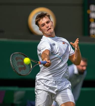 Tennis - Wimbledon Championship 2023 - Day 3 LONDON, ENGLAND - Wednesday, July 5, 2023: Arthur Fery (GBR) in action against Daniil Medvedev (RUS) during the Gentlemen s Singles 1st Round match on Day Three of The Championships Wimbledon 2023 at the All England Lawn Tennis and Croquet Club. LONDON All England Lawn Tennis and Croq GREATER LONDON ENGLAND  Copyright: xKirstenxHolstx P2023-07-05-Wimbledon_Day_3-10
