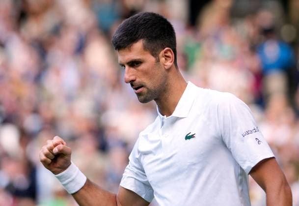 Mandatory Credit: Photo by Dave Shopland Shutterstock (13995910je) Novak Djokovic celebrates victory in his second round match Wimbledon Tennis Championships, Day 3, The All England Lawn Tennis and Croquet Club, London, UK - 05 Jul 2023 Wimbledon Tennis Championships, Day 3, The All England Lawn Tennis and Croquet Club, London, UK - 05 Jul 2023  Copyright: xDavexShopland Shutterstockx 13995910je