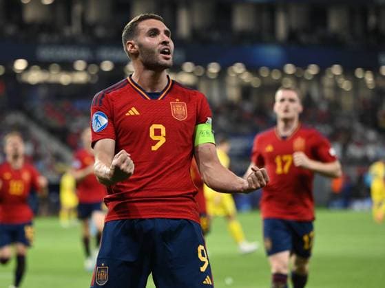 Bilder des Jahres 2023, Sport 07 Juli Sport Themen der Woche KW27 Sport Bilder des Tages Abel Ruiz se bucura dupa un gol marcat in meciul de fotbal dintre Spania U21, U 21 si Ukraina U21, contand pentru Campionatul European U21, desfasurat pe Stadionul Steaua din Bucuresti, miercuri 5 iulie 2023. Bucuresti *** Abel Ruiz celebrates after scoring a goal in the football match between Spain U21 and Ukraina U21, part of the European U21 Championship, held at Steaua Stadium in Bucharest, Wednesday, July 5, 2023 Bucharest Copyright: xRazvanxPasarica SPORTxPICTURESx