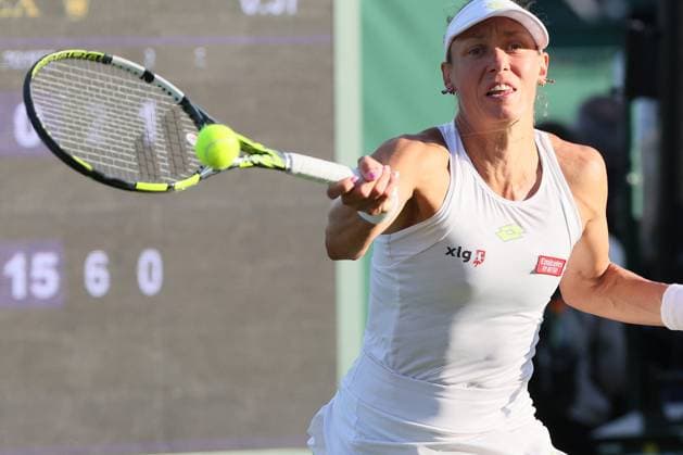 The Championships Wimbledon 2023- DAY 3- 05 07 2023 Great Britain, London, All England Lawn Tennis Club, The Championships Wimbledon 2023 - DAY 3- 5 07 2023 Belgian player Yanina Wickmayer (BEL) pictured during her first round against Russian player Anna Blinkova ( RUS) in London , All England Lawn Tennis Club at The Championships Wimbledon 2023 LONDON GREAT BRITAIN  Copyright: xMélaniexJeusettex