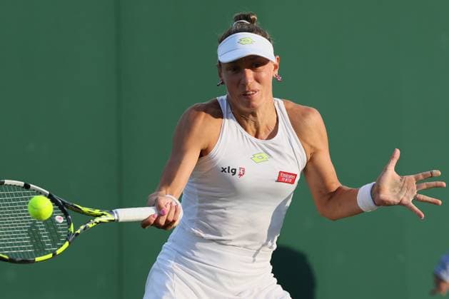 The Championships Wimbledon 2023- DAY 3- 05 07 2023 Great Britain, London, All England Lawn Tennis Club, The Championships Wimbledon 2023 - DAY 3- 5 07 2023 Belgian player Yanina Wickmayer (BEL) pictured during her first round against Russian player Anna Blinkova ( RUS) in London , All England Lawn Tennis Club at The Championships Wimbledon 2023 LONDON GREAT BRITAIN  Copyright: xMélaniexJeusettex