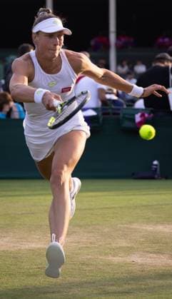 Belgian Yanina Wickmayer pictured in action during the match between Belgian Wickmayer and Russian Blinkova, in the Women s Singles First Round, at the 2023 Wimbledon grand slam tennis tournament at the All England Tennis Club, in south-west London, Britain, Wednesday 05 July 2023. BENOITxDOPPAGNE  x70152483x
