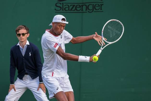 2023 Wimbledon Tournament LONDRES, LO - 05.07.2023: 2023 WIMBLEDON TOURNAMENT - Christopher Eubanks (USA) during the 2023 Wimbledon Tournament held in London, England. (Photo: Andre Chaco Fotoarena) x2397848x  AndrexChaco