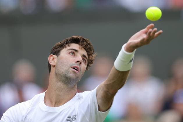 Jordan Thompson, AUS, during second round of 2023 All England Lawn Tennis Championships at Wimbledon, gentlemens singles, London, 05 07 2023
