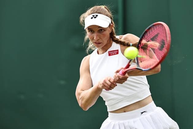 Tamara Korpatsch, GER, during rain delayed first round of 2023 All England Lawn Tennis Championships at Wimbledon, womens singles, London, 05 07 2023