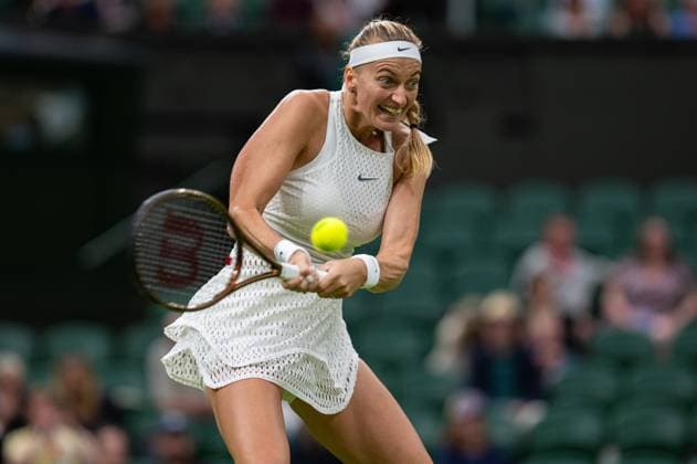 Tennis - Wimbledon Championship 2023 - Day 3 LONDON, ENGLAND - Wednesday, July 5, 2023: Petra Kvitova (CZE) in action against Jasmine Paolini (ITA) during the Ladies Singles 1st Round match on Day Three of The Championships Wimbledon 2023 at the All England Lawn Tennis and Croquet Club. LONDON All England Lawn Tennis and Croq GREATER LONDON ENGLAND  Copyright: xKirstenxHolstx P2023-07-05-Wimbledon_Day_3-46