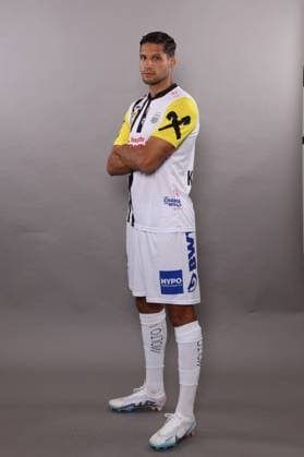 SOCCER - BL, LASK, team photo shoot LINZ,AUSTRIA,05.JUL.23 - SOCCER - ADMIRAL Bundesliga, Linzer ASK, team photo shooting. Image shows Akos Kecskes (LASK).  GEPAxpictures xManfredxBinder