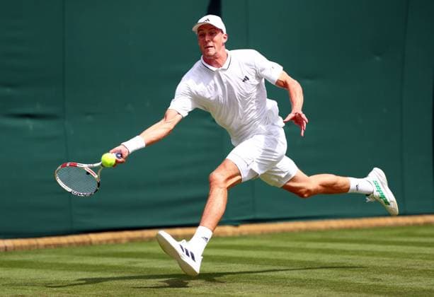 Mandatory Credit: Photo by Simon Dael Shutterstock (13995920p) Jan Choinski during his second round match Wimbledon Tennis Championships, Day 4, The All England Lawn Tennis and Croquet Club, London, UK - 06 Jul 2023 Wimbledon Tennis Championships, Day 4, The All England Lawn Tennis and Croquet Club, London, UK - 06 Jul 2023  Copyright: xSimonxDael Shutterstockx 13995920p