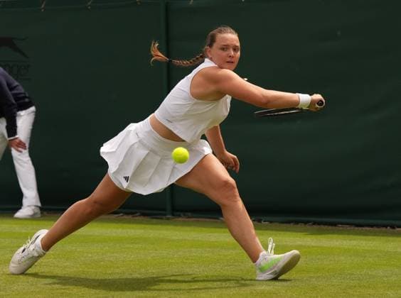 Tennis - 2023 Wimbledon Championships - Week One - Day Four - All England lawn Tennis & Racquet Club, Wimbledon - Thursday 6th July Karolina Muchova (CZE) v Jule Niemeier (GER) Jule Niemeier (GER) 