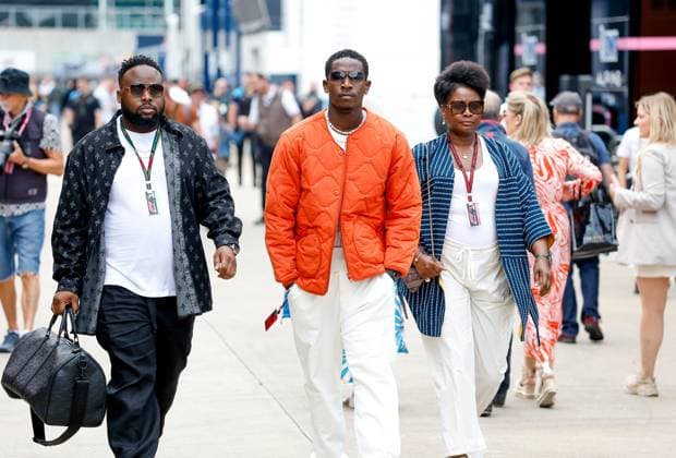 Damson Idris GBR , F1 Grand Prix of Great Britain at Silverstone Circuit on July 6, 2023 in Silverstone, Great Britain Photo by HOCH ZWEI Silverstone Great Britain