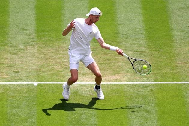 Mandatory Credit: Photo by Simon Dael Shutterstock (13995920am) Gijs Brouwer during his first round match Wimbledon Tennis Championships, Day 4, The All England Lawn Tennis and Croquet Club, London, UK - 06 Jul 2023 Wimbledon Tennis Championships, Day 4, The All England Lawn Tennis and Croquet Club, London, UK - 06 Jul 2023  Copyright: xSimonxDael Shutterstockx 13995920am