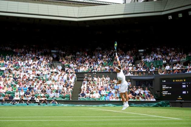 at the 2023 Wimbledon Championships Casper Ruud (NOR) plays during his second round match against Liam Broady GBR on Day Four at the 2023 Wimbledon Championships at the All England Club, London, United Kingdom,, Credit:Peter van den Berg Avalon United Kingdom, England, London, All England Lawn Tennis and Croquet Club  Copyright: xPeterxvanxdenxBergx xAvalonx 0787559580