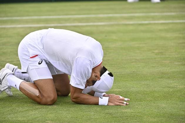 Tennis : Wimbledon 2023 - Angleterre - Yosuke Watanuke - Japon Tennis : Wimbledon 2023 - Angleterre- 06 07 23 ChrysleneCaillaud Panoramic  