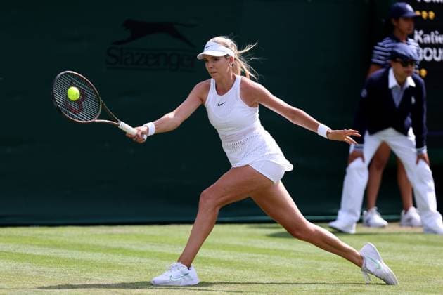 6th July 2023; All England Lawn Tennis and Croquet Club, London, England: Wimbledon Tennis Tournament; Katie Boulter during her match with Viktoriya Tomova  ActionPlus12527652 ShaunxBrooks