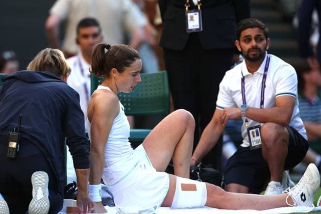 Tennis, Wimbledon, Day 4, Alize Cornet Injury