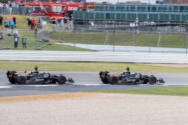 Brad Pitt, Damson Idris, Actor, APXGP British Grand Prix, Silverstone, Motorsport, Formula 1, 06 07 2023 British Grand Prix, Silverstone, Motorsport, Formula 1, 06 07 2023 Towcester. Copyright: xEibner-Pressefoto MarkoxKnabx EP_EER