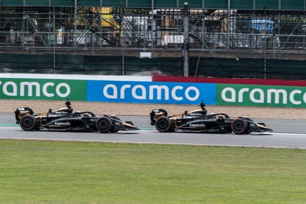 Brad Pitt, Damson Idris, Actor, APXGP British Grand Prix, Silverstone, Motorsport, Formula 1, 06 07 2023 British Grand Prix, Silverstone, Motorsport, Formula 1, 06 07 2023 Towcester. Copyright: xEibner-Pressefoto MarkoxKnabx EP_EER