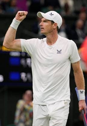 Mandatory Credit: Photo by Dave Shopland Shutterstock (13995918di) Andy Murray reacts after winning the second set during his second round match Wimbledon Tennis Championships, Day 4, The All England Lawn Tennis and Croquet Club, London, UK - 06 Jul 2023 Wimbledon Tennis Championships, Day 4, The All England Lawn Tennis and Croquet Club, London, UK - 06 Jul 2023  Copyright: xDavexShopland Shutterstockx 13995918di