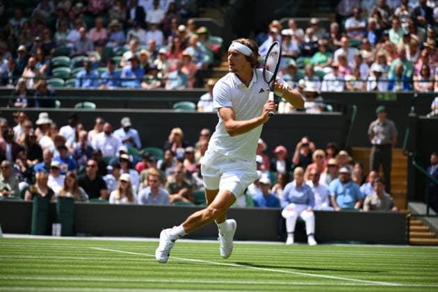 Wimbledon Championships Day 4 Alexander Zverev (GER) plays his second round match at the 2023 Wimbledon Championships at the AELTC in London, UK, on July 6, 2023. Photo by Corinne Dubreuil ABACAPRESS.COM London United Kingdom  Copyright: xDubreuilxCorinne ABACAx 859826_062 DubreuilxCorinne ABACAx 859826_062