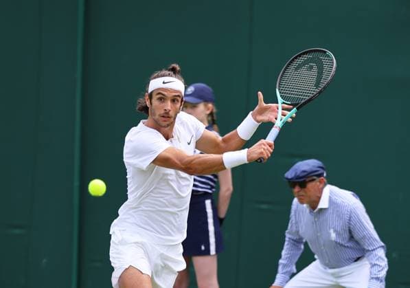TENNIS - Wimbledon 2023 LONDON,ENGLAND,07.JUL.23 - TENNIS - ATP, Tennis Herren World Tour, Wimbledon, Grand Slam. Image shows Lorenzo Musetti (ITA).  GEPAxpictures xAlanxGrieves
