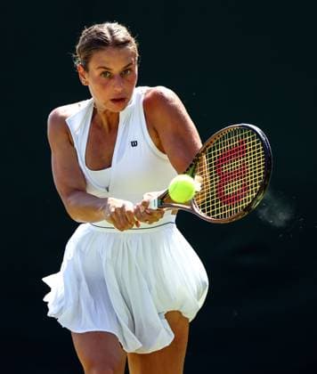 Mandatory Credit: Photo by Simon Dael Shutterstock (13995929j) Marta Kostyuk during her second round match Wimbledon Tennis Championships, Day 5, The All England Lawn Tennis and Croquet Club, London, UK - 07 Jul 2023 Wimbledon Tennis Championships, Day 5, The All England Lawn Tennis and Croquet Club, London, UK - 07 Jul 2023  Copyright: xSimonxDael Shutterstockx 13995929j