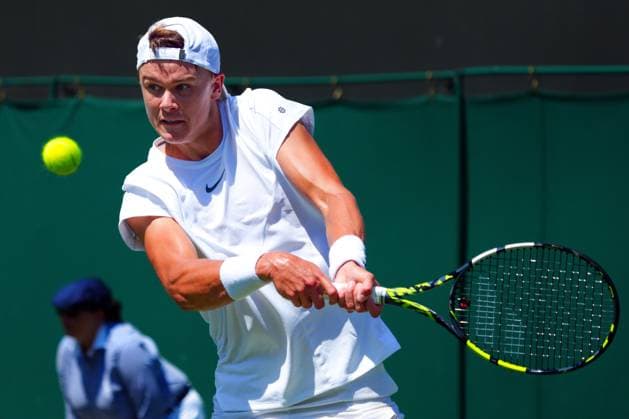 Mandatory Credit: Photo by Javier Garcia Shutterstock (13995928x) Holger Rune during his second round match Wimbledon Tennis Championships, Day 5, The All England Lawn Tennis and Croquet Club, London, UK - 07 Jul 2023 Wimbledon Tennis Championships, Day 5, The All England Lawn Tennis and Croquet Club, London, UK - 07 Jul 2023  Copyright: xJavierxGarcia Shutterstockx 13995928x