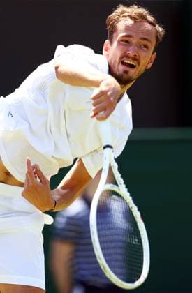 Mandatory Credit: Photo by Simon Dael Shutterstock (13995929ay) Daniil Medvedev during his second round match Wimbledon Tennis Championships, Day 5, The All England Lawn Tennis and Croquet Club, London, UK - 07 Jul 2023 Wimbledon Tennis Championships, Day 5, The All England Lawn Tennis and Croquet Club, London, UK - 07 Jul 2023  Copyright: xSimonxDael Shutterstockx 13995929ay