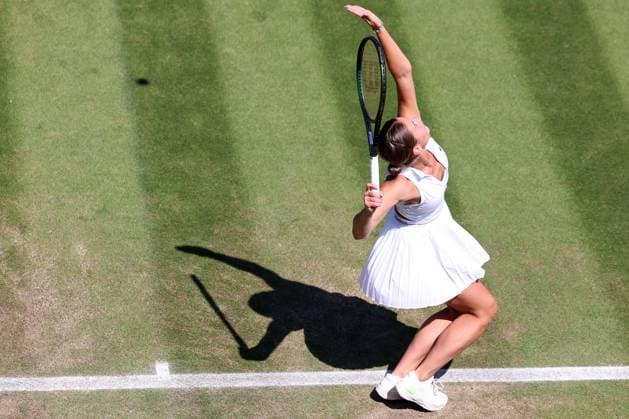 7th July 2023; All England Lawn Tennis and Croquet Club, London, England: Wimbledon Tennis Tournament; Marta Kostyuk serves to Paula Badsoa  ActionPlus12527899 ShaunxBrooks