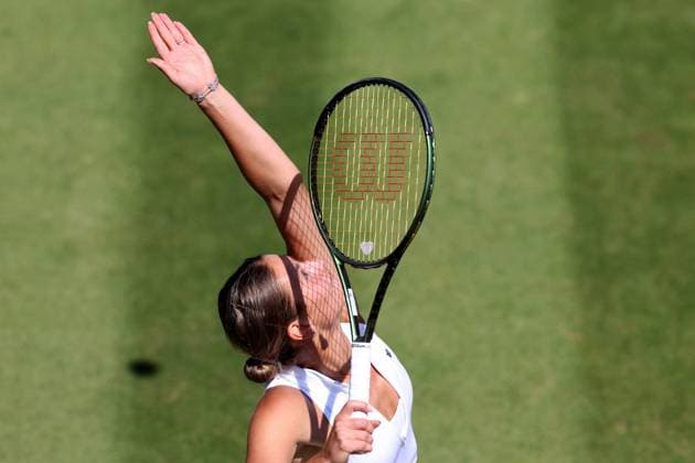 7th July 2023; All England Lawn Tennis and Croquet Club, London, England: Wimbledon Tennis Tournament; Marta Kostyuk serves to Paula Badsoa  ActionPlus12527901 ShaunxBrooks