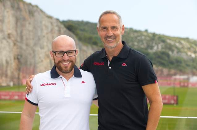 La Turbie, France July 06, 2023 AS Monaco Press Conference with new Coach Adi Huetter and new Director of Football, Thiago Scuro Hütter, Mandoga Media Germany AS Monaco Press Conference with new Coach Adi Huetter and new Director of Football, Thiago Scuro