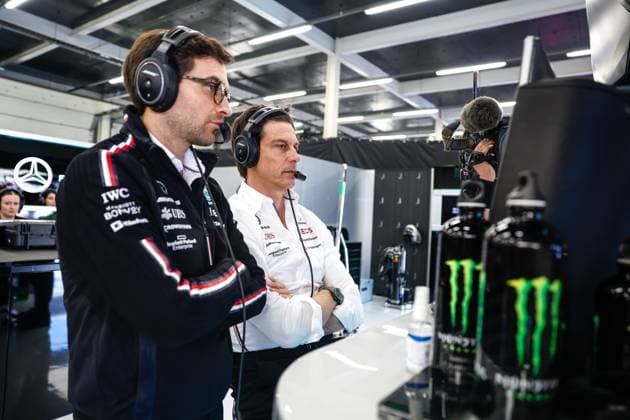 Jerome D Ambrosio BEL, Mercedes AMG Petronas F1 Team , Toto Wolff AUT, Mercedes AMG Petronas F1 Team , F1 Grand Prix of Great Britain at Silverstone Circuit on July 7, 2023 in Silverstone, Great Britain Photo by HOCH ZWEI Silverstone Great Britain