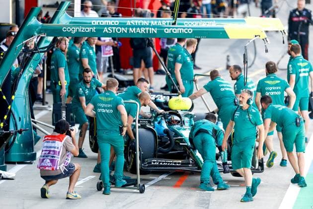 18 Lance Stroll CAN, Aston Martin Aramco Cognizant F1 Team , F1 Grand Prix of Great Britain at Silverstone Circuit on July 7, 2023 in Silverstone, Great Britain Photo by HOCH ZWEI Silverstone Great Britain