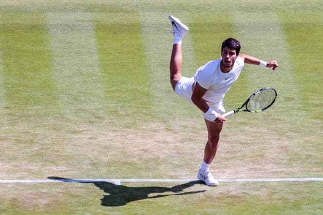 2023 Wimbledon Tournament LONDRES, LO - 07.07.2023: 2023 WIMBLEDON TOURNAMENT - Carlos Alcaraz (ESP) during Wimbledon Tournament 2023 held in London, England. (Photo: Andre Chaco Fotoarena) x2398424x  AndrexChaco