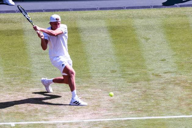 2023 Wimbledon Tournament LONDRES, LO - 07.07.2023: 2023 WIMBLEDON TOURNAMENT - Alexandre Muller (FRA) during Wimbledon Tournament 2023 held in London, England. (Photo: Andre Chaco Fotoarena) x2398432x  AndrexChaco