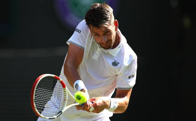 Mandatory Credit: Photo by Ella Ling Shutterstock (13995924az) Cameron Norrie in action against Christopher Eubanks Wimbledon Tennis Championships, Day 5, The All England Lawn Tennis and Croquet Club, London, UK - 07 Jul 2023 Wimbledon Tennis Championships, Day 5, The All England Lawn Tennis and Croquet Club, London, UK - 07 Jul 2023  Copyright: xEllaxLing Shutterstockx 13995924az