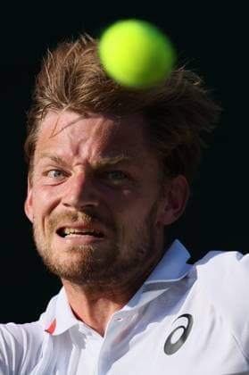 Belgian David Goffin pictured in action during a tennis match against Russian Rublev, in round three of the men s singles at the 2023 Wimbledon grand slam tennis tournament, Friday 07 July 2023 at the All England Tennis Club, in south-west London, Britain. Due to the bad weather, play had to be suspended on Tuesday and Wednesday, and lots of matches had to be postponed. BENOITxDOPPAGNE  x70260675x