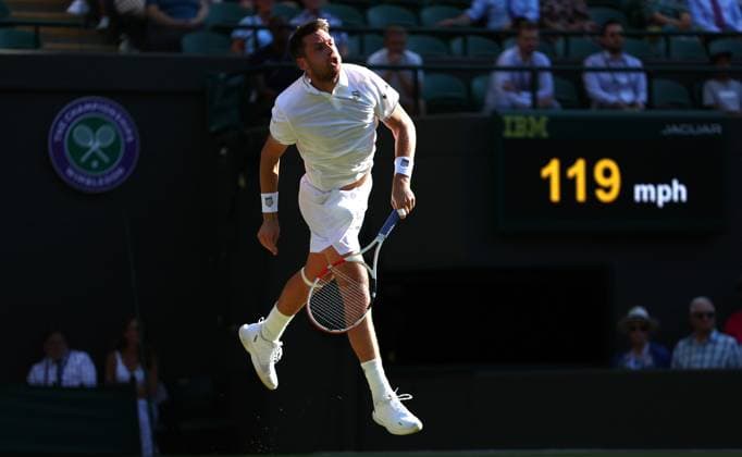 Mandatory Credit: Photo by Ella Ling Shutterstock (13995924cp) Cameron Norrie celebrates during their match against Christopher Eubanks Wimbledon Tennis Championships, Day 5, The All England Lawn Tennis and Croquet Club, London, UK - 07 Jul 2023 Wimbledon Tennis Championships, Day 5, The All England Lawn Tennis and Croquet Club, London, UK - 07 Jul 2023  Copyright: xEllaxLing Shutterstockx 13995924cp